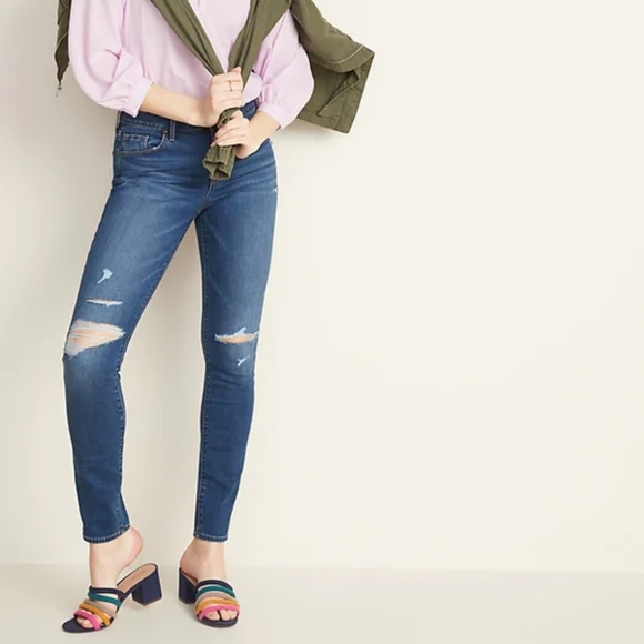 Mid-Rise Distressed Pop Icon Skinny Jeans Size 10 - Picture 1 of 4